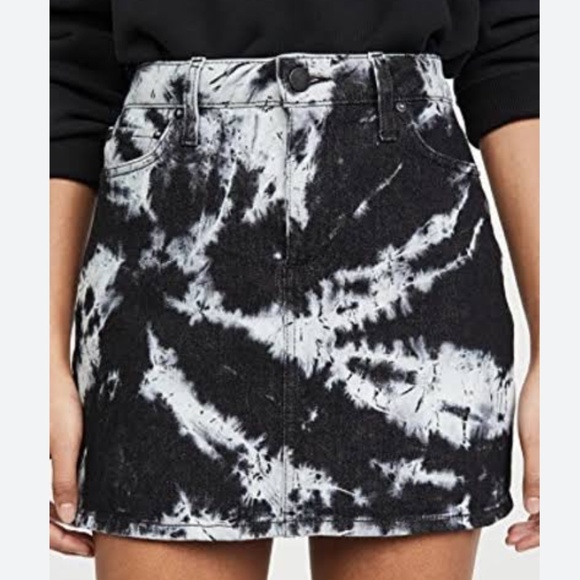 Alice + Olivia Tie Dye Denim Mini Skirt, Size 26 - Picture 1 of 7